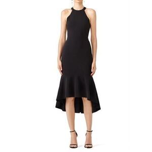 PARKER Black High-Low Sydney Halter Dress Gown